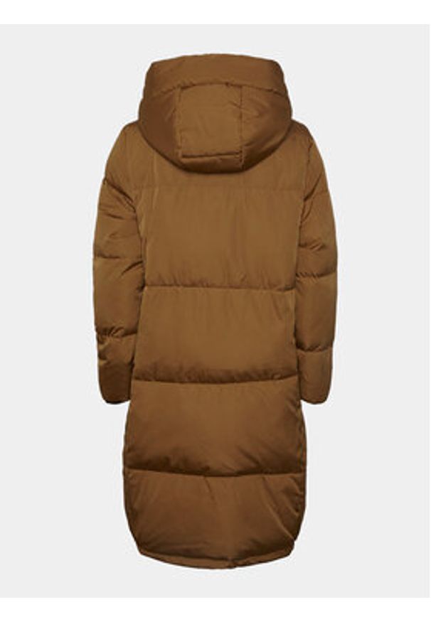 YAS Kurtka puchowa 26031874 Brązowy Regular Fit. Kolor: brązowy. Materiał: syntetyk