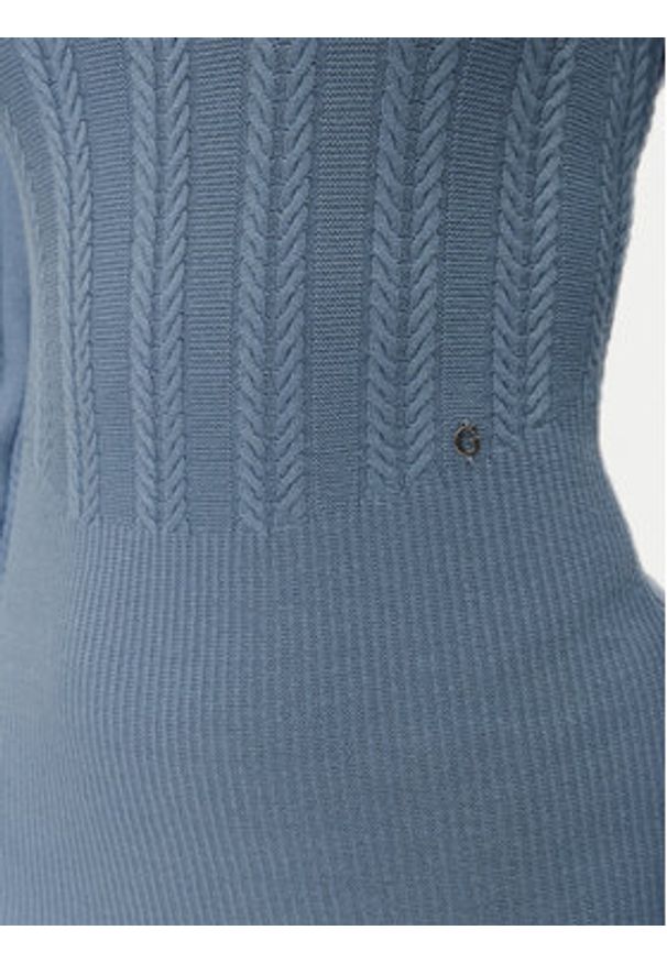 Guess Sukienka dzianinowa Livia W4BK08 Z2V42 Niebieski Regular Fit. Kolor: niebieski. Materiał: syntetyk