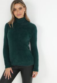 Born2be - Ciemnozielony Golf Wełniany Karle. Typ kołnierza: golf. Kolor: zielony. Materiał: wełna. Długość rękawa: długi rękaw. Długość: długie. Wzór: jednolity. Styl: klasyczny #5