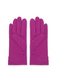 Wittchen - Damskie rękawiczki z kokardką i lamówką. Kolor: różowy. Materiał: wełna. Wzór: kolorowy. Styl: elegancki #4