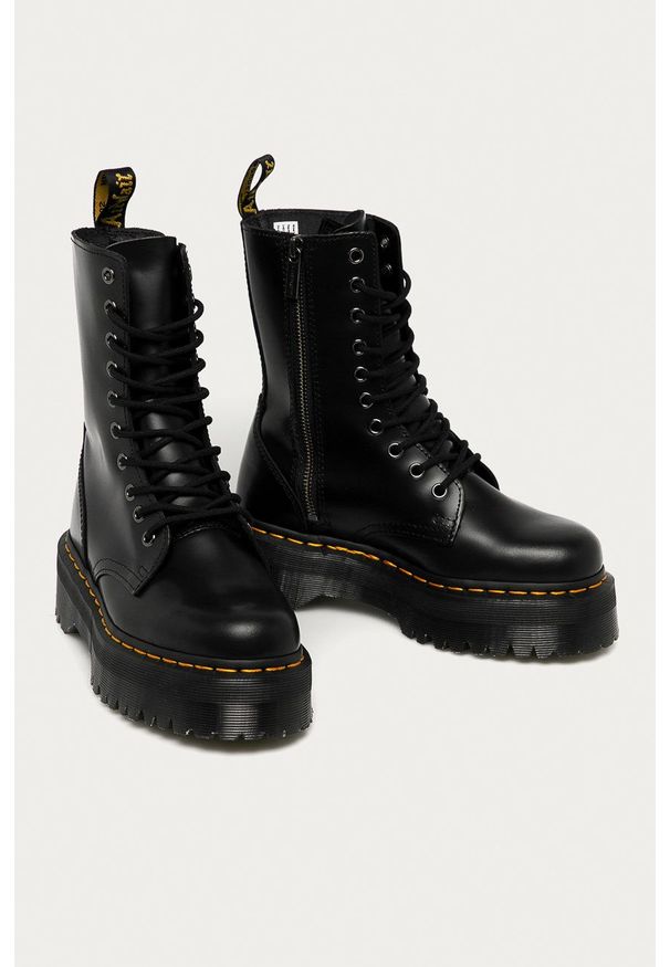 Dr. Martens - Workery skórzane Jadon Hi. Zapięcie: sznurówki. Kolor: czarny. Materiał: skóra. Obcas: na platformie