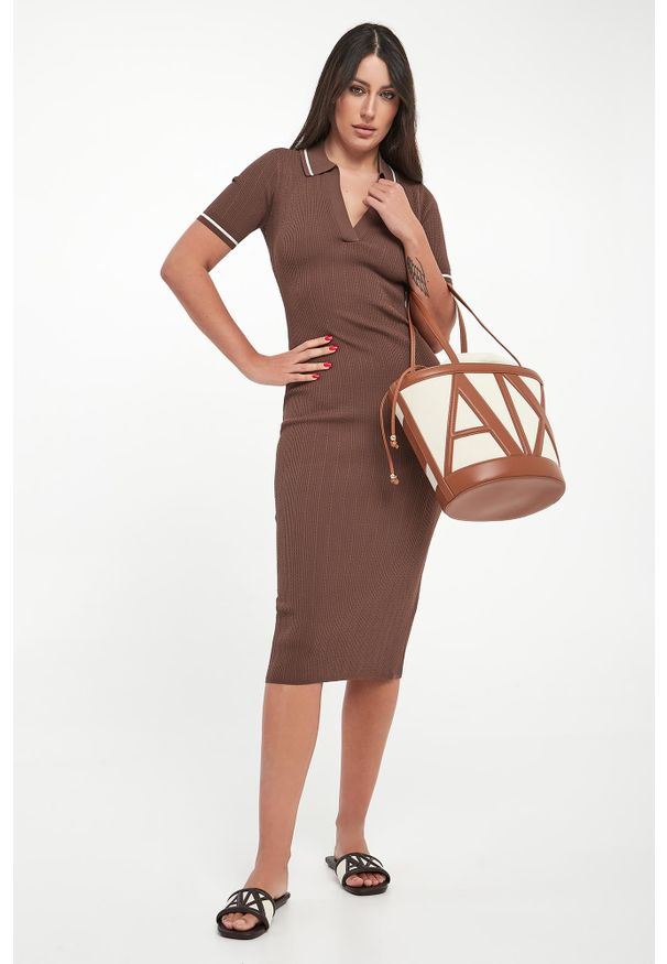 Armani Exchange - Sukienka midi ARMANI EXCHANGE. Długość: midi