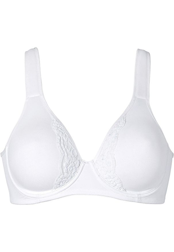 bonprix - Biustonosz minimizer z wyściełanymi ramiączkami. Kolor: biały. Rodzaj stanika: wyściełane miseczki, różne sposoby noszenia