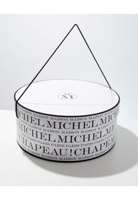 MAISON MICHEL PARIS - Białe pudełko na kapelusz. Kolor: biały. Wzór: aplikacja
