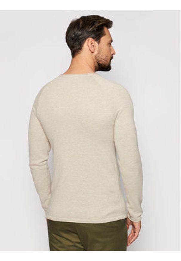 Jack & Jones - Jack&Jones Sweter Hill 12157321 Beżowy Regular Fit. Kolor: beżowy. Materiał: bawełna
