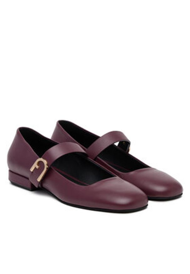 Furla Półbuty Chic Ballerina YJ70HIC X30000 AL 26700 Bordowy. Kolor: czerwony. Materiał: skóra