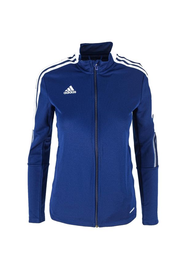 Adidas - Bluza piłkarska damska adidas Tiro 21 Track. Kolor: niebieski, biały, wielokolorowy. Sport: piłka nożna