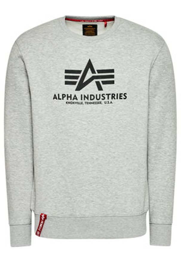 Alpha Industries Bluza Basic Sweater 178302 Szary Regular Fit. Kolor: szary. Materiał: bawełna