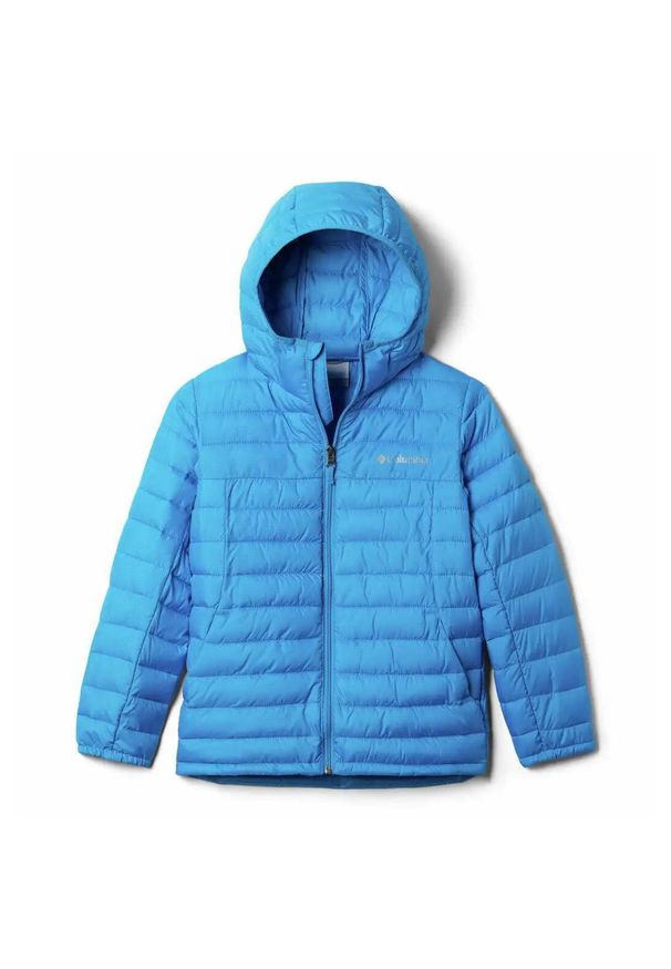 columbia - Kurtka Puchowa Dziecięca Columbia Silver Falls Hooded Jacket. Kolor: niebieski. Materiał: puch. Styl: sportowy