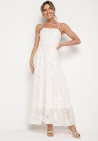 Born2be - Jasnobeżowa Rozkloszowana Sukienka Vices z Gorsetowym Wiązaniem Fenosella. Okazja: na imprezę. Typ kołnierza: dekolt gorset. Kolor: beżowy. Długość rękawa: na ramiączkach. Sezon: lato. Typ sukienki: gorsetowe. Styl: elegancki #1