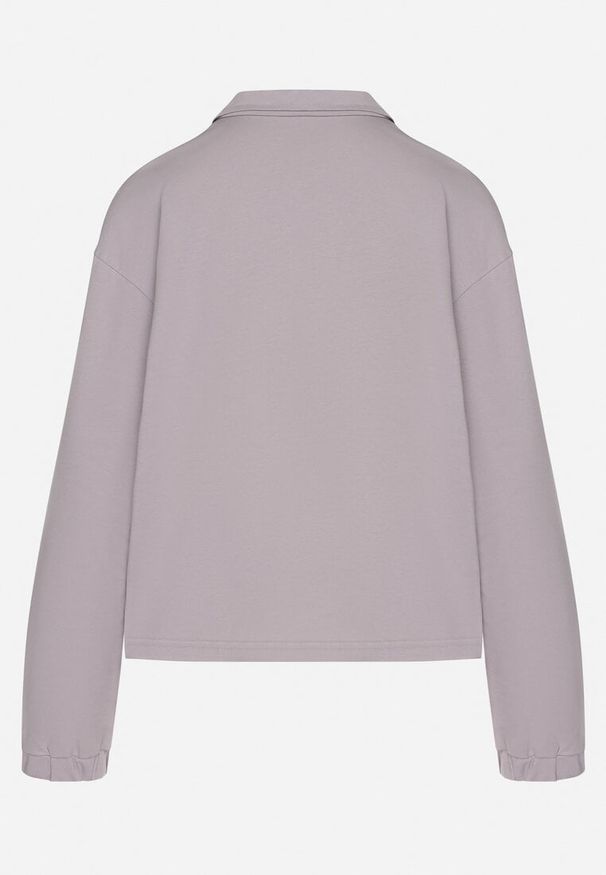 Born2be - Szara Bluza z Bawełną i Suwakiem Ściągana Sznurkami Felasa. Okazja: na spacer, na co dzień. Kolor: szary. Materiał: bawełna. Sezon: wiosna. Styl: casual