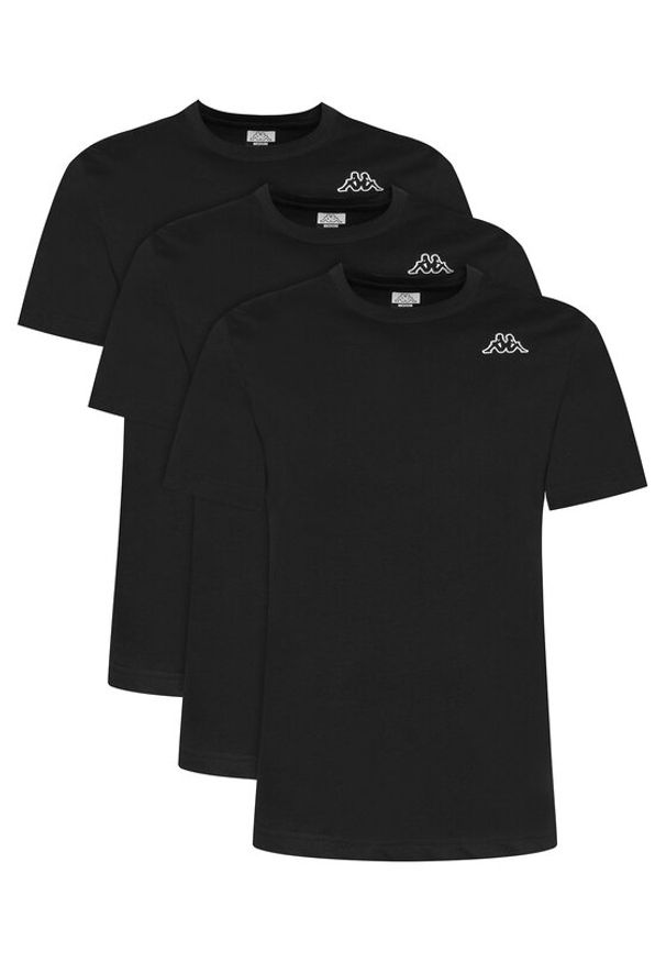 Kappa Komplet 3 t-shirtów Logo Sylvo 322562W Czarny Regular Fit. Kolor: czarny. Materiał: bawełna