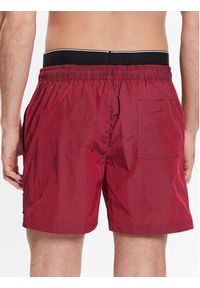 Calvin Klein Swimwear Szorty kąpielowe Medium Double Wb KM0KM00846 Bordowy Regular Fit. Kolor: czerwony. Materiał: syntetyk #4