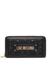 Love Moschino - LOVE MOSCHINO Duży Portfel Damski JC5600PP0NLA0000 Czarny. Kolor: czarny. Materiał: skóra