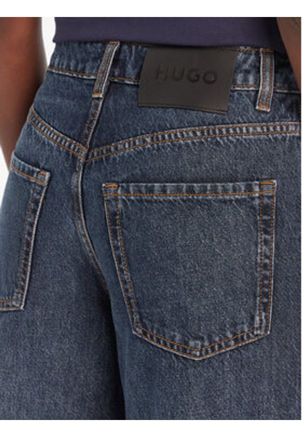 Hugo - HUGO Jeansy Gealena_2 50542144 Granatowy Wide Leg. Kolor: niebieski