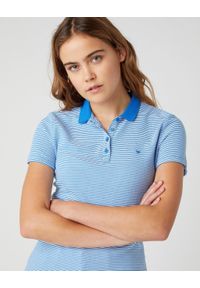 Wrangler - DAMSKIE POLO WRANGLER POLO STRONG BLUE. Typ kołnierza: polo #4