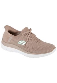 skechers - Buty sportowe Sneakersy damskie, Slip-Ins: Summits - New Daily. Kolor: beżowy. Sport: turystyka piesza