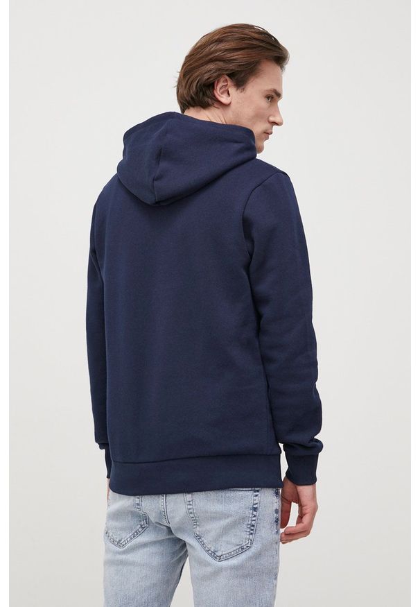 PRODUKT by Jack & Jones - Produkt by Jack & Jones bluza męska kolor granatowy z kapturem z nadrukiem. Okazja: na co dzień. Typ kołnierza: kaptur. Kolor: niebieski. Materiał: dzianina. Wzór: nadruk. Styl: casual