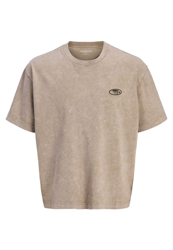 Jack & Jones - Jack&Jones T-Shirt Retreat 12277886 Beżowy Oversize. Kolor: beżowy. Materiał: bawełna