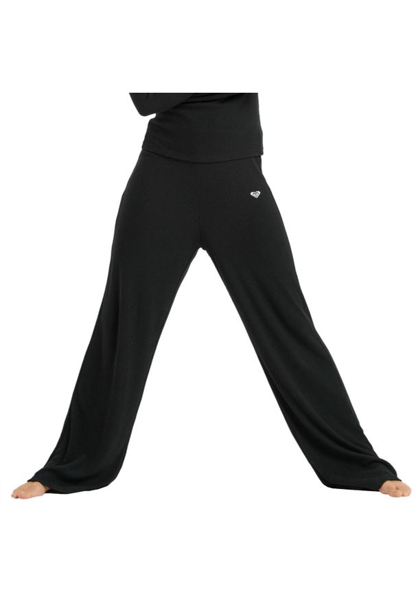 Roxy - Leginsy fitness damskie Rise & Vibe New Rib Wide. Kolor: czarny. Materiał: nylon. Sport: fitness