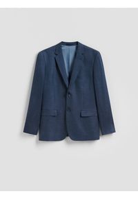 Reserved - Marynarka slim fit z wiskozą - niebieski. Kolor: niebieski. Materiał: wiskoza #1