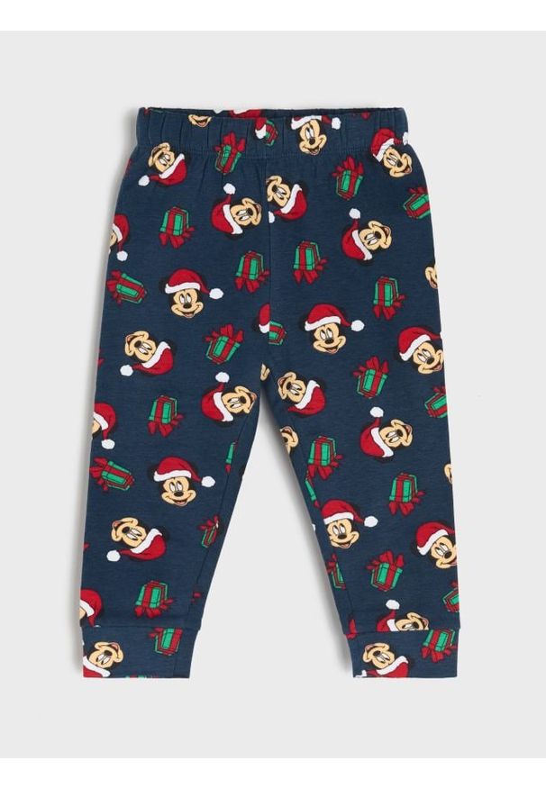 Sinsay - Legginsy Mickey Mouse - granatowy. Kolor: niebieski. Wzór: motyw z bajki