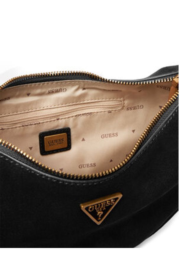 Guess Torebka Amita Mini HWSB95 39720 Czarny. Kolor: czarny. Materiał: skórzane, zamszowe