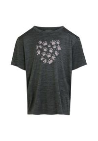 Regatta - T-shirt Dziecięca Nadruk Łapy Melanżowy Alvardo VIII. Kolor: szary. Wzór: nadruk, melanż
