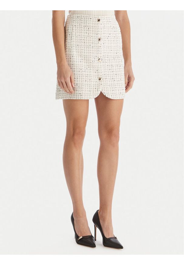 Morgan Spódnica mini 252-JGABY Beżowy Slim Fit. Kolor: beżowy. Materiał: syntetyk