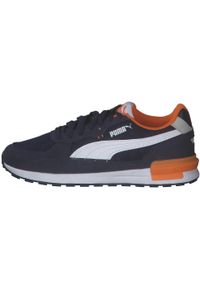 Buty do chodzenia dla dzieci Puma Graviton JR. Zapięcie: sznurówki. Kolor: niebieski, czarny, biały, wielokolorowy. Materiał: guma, syntetyk, tkanina, materiał. Szerokość cholewki: normalna. Sport: turystyka piesza