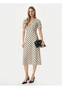 Morgan Sukienka codzienna 261-ROVITA Beżowy Regular Fit. Okazja: na co dzień. Kolor: beżowy. Materiał: syntetyk. Typ sukienki: proste. Styl: casual #3