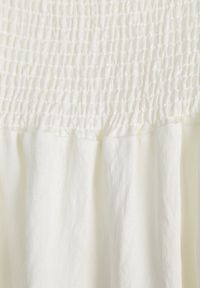 Born2be - Jasnobeżowa Wiskozowa Sukienka z Bufiastymi Rękawami i Marszczoną Górą Liones. Okazja: na co dzień. Kolor: beżowy. Materiał: wiskoza. Długość rękawa: krótki rękaw. Sezon: lato. Typ sukienki: proste. Styl: wakacyjny, casual #4