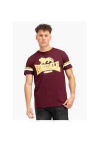 T-shirt regularny Lonsdale Methley. Kolor: wielokolorowy, żółty, czerwony. Wzór: paski #1