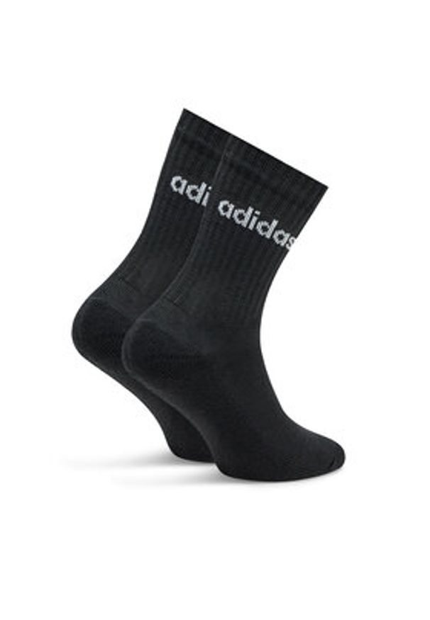 Adidas - adidas Skarpety wysokie unisex Linear Crew Cushioned Socks 3 Pairs IC1301 Czarny. Kolor: czarny. Materiał: bawełna