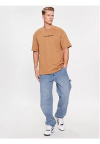 Only & Sons T-Shirt 22027063 Brązowy Regular Fit. Kolor: brązowy. Materiał: bawełna #3