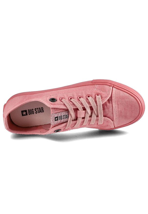 Big-Star - Czerwone Trampki Big Star Damskie Lekkie Obuwie. Okazja: na co dzień. Zapięcie: sznurówki. Kolor: czerwony. Materiał: guma, jeans, materiał. Szerokość cholewki: normalna. Sezon: lato, wiosna. Styl: casual