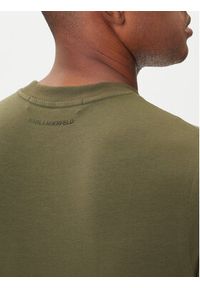Karl Lagerfeld - KARL LAGERFELD T-Shirt 755032 554221 Zielony Regular Fit. Typ kołnierza: dekolt w karo. Kolor: zielony. Materiał: bawełna #4
