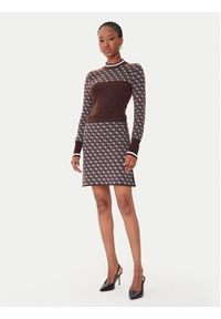 Guess Sweter W5BR24 Z3JD2 Brązowy Slim Fit. Kolor: brązowy. Materiał: syntetyk #4