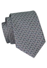 Krawat Angelo di Monti - Szary, Regularny Wzór. Kolor: szary. Materiał: tkanina. Styl: elegancki, wizytowy #1