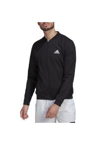 Adidas - Bluza adidas Tennis Stretch-Woven H67151 - czarna. Okazja: na co dzień. Kolor: czarny. Materiał: poliester, materiał. Styl: klasyczny, sportowy, casual