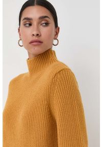 MICHAEL Michael Kors sweter wełniany damski kolor pomarańczowy ciepły z półgolfem. Kolor: pomarańczowy. Materiał: wełna. Długość rękawa: długi rękaw. Długość: długie #6