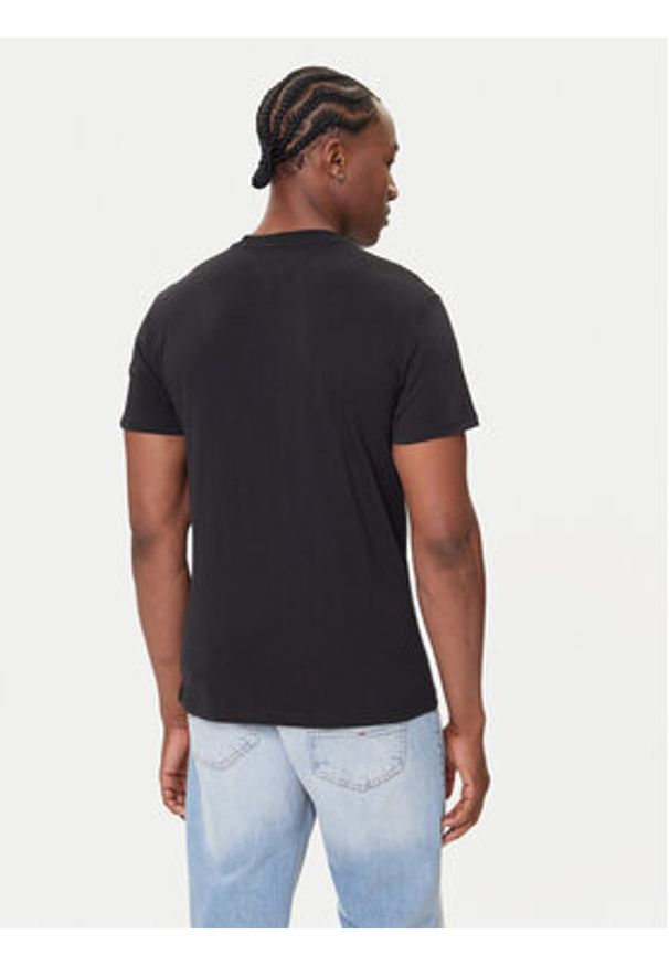 Tommy Jeans T-Shirt Linear Chest DM0DM21780 Czarny Slim Fit. Kolor: czarny. Materiał: bawełna