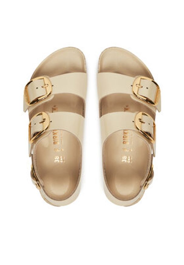 Birkenstock Sandały Milano Big Buckle 1025395 Écru. Materiał: skóra