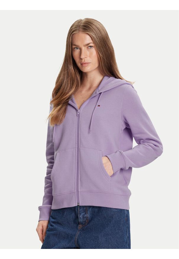 Tommy Jeans Bluza Flag DW0DW19729 Fioletowy Regular Fit. Kolor: fioletowy. Materiał: bawełna
