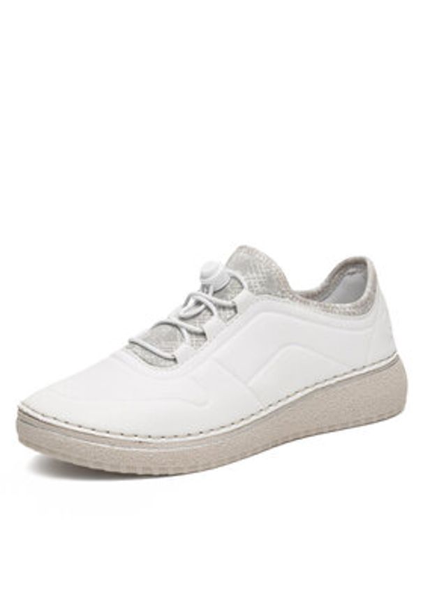 Rieker Półbuty 50960-80 Biały. Kolor: biały. Materiał: skóra