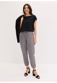 bonprix - Spodnie 7/8 z przewiewnej mieszanki lnu. Kolor: szary. Materiał: len #2