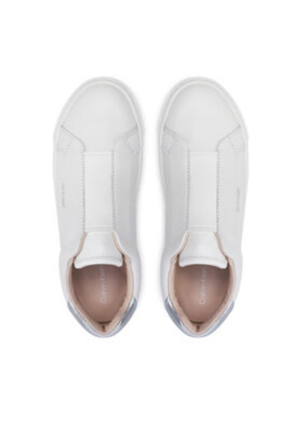 Calvin Klein Sneakersy Cupsole Slip On W/Ml HW0HW02289 Biały. Zapięcie: bez zapięcia. Kolor: biały. Materiał: skóra