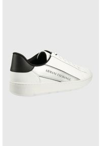 Armani Exchange sneakersy kolor biały. Nosek buta: okrągły. Zapięcie: sznurówki. Kolor: biały. Materiał: guma #4