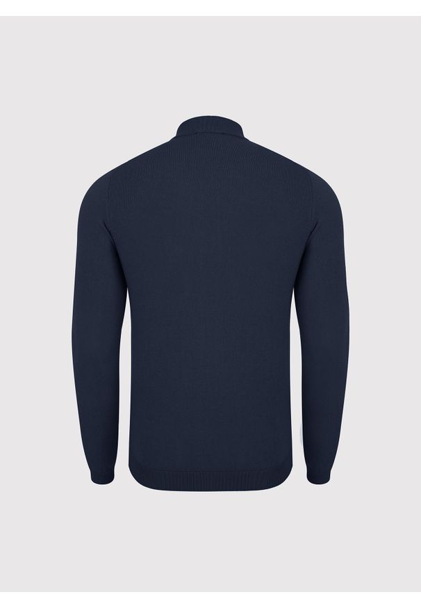 Pako Lorente - PAKO LORENTE – Granatowy półgolf męski. Kolor: niebieski, czarny. Materiał: poliamid, wiskoza. Wzór: gładki, ze splotem