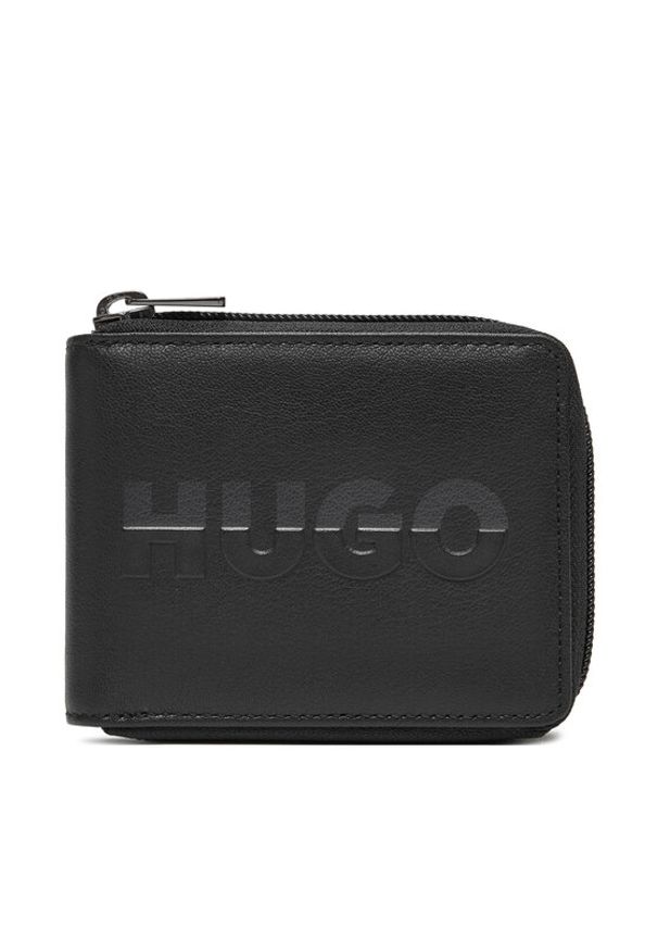 Hugo - HUGO Duży Portfel Męski 50548751 Czarny. Kolor: czarny. Materiał: skóra